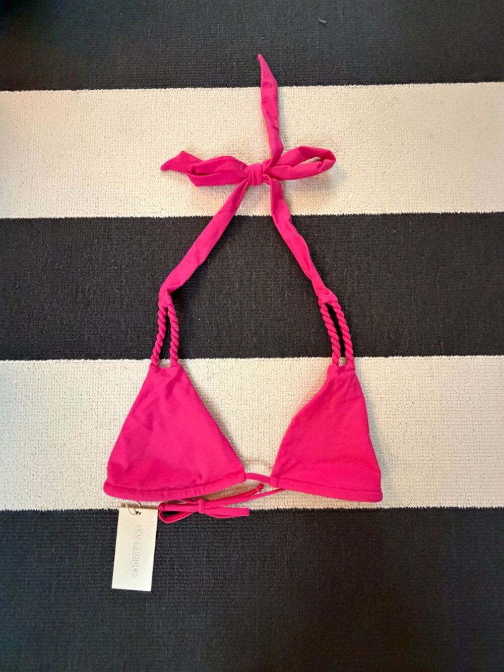 Ramy Brook Jones Bikini Top Hot Pink Triangle NWT Size Small - Picture 2 of 4